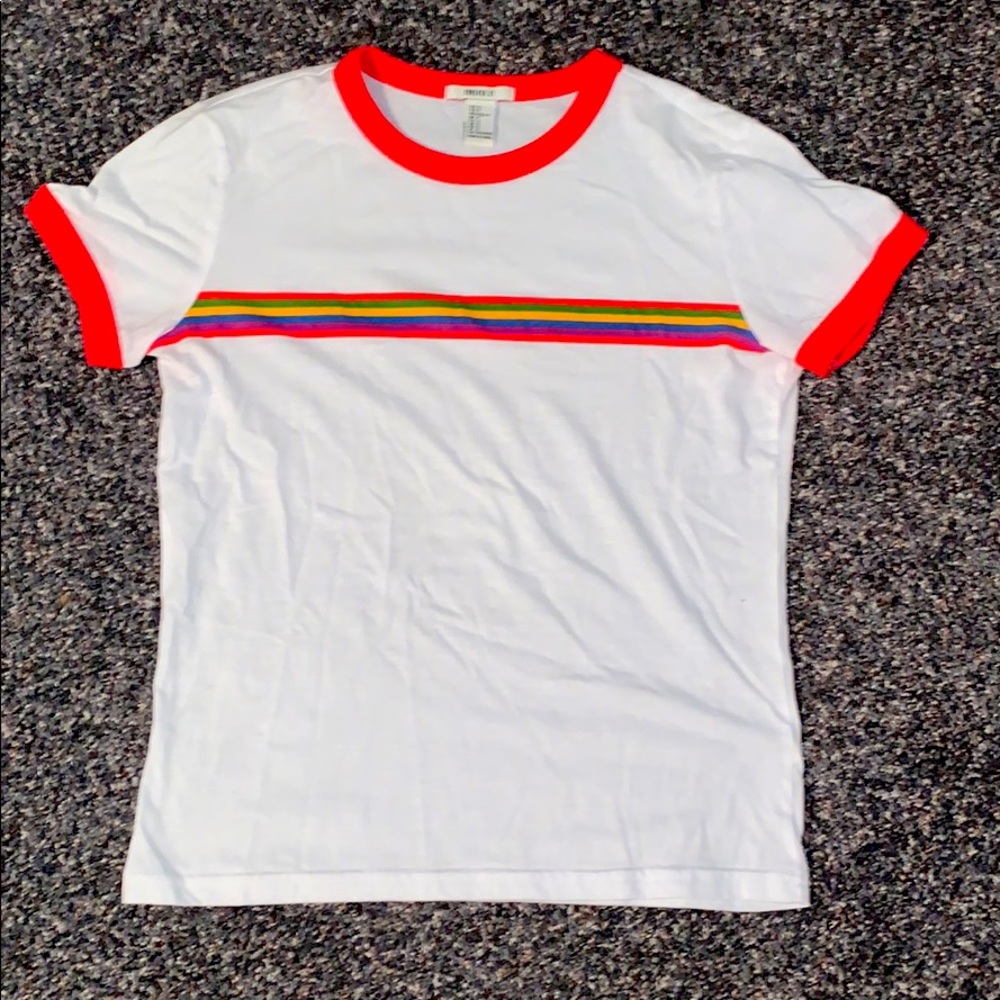 Rainbow striped tee